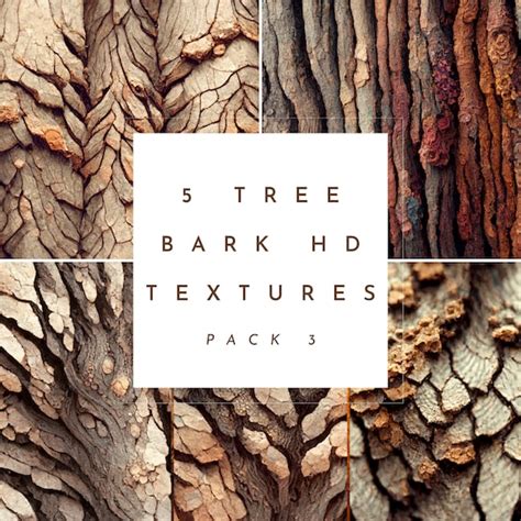 Tree Bark Digital Paper Pack 3 Wood Texture Paper Wooden Etsy