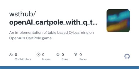 Github Wsthub Openai Cartpole With Q Table An Implementation Of