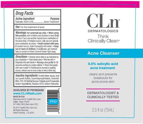 CLN ACNE CLEANSER Salicylic Acid 0 5 Liquid