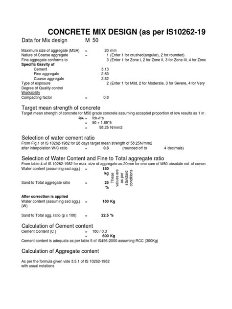 Concrete Mix Design Pdf Construction Aggregate Concrete