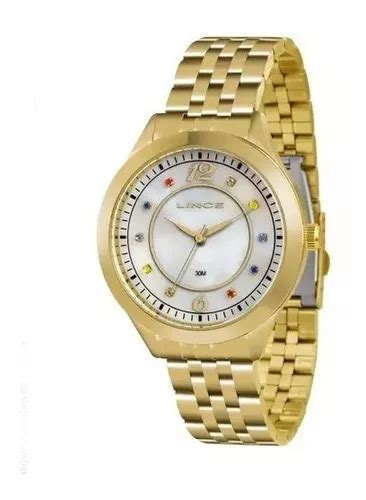 Reloj pulsera Lince Relógio LRG4324L B2KX de cuerpo color dorado para