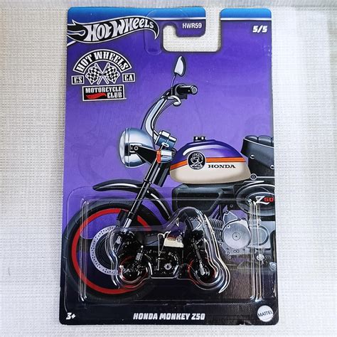 Hot Wheels Motorcycle Club Honda Monkey Z50 Collectible Model Car Miniature Gift Item For Car