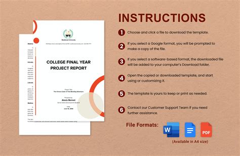 College Final Year Project Report Template In Word Pdf Google Docs