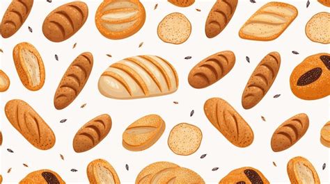 Premium Ai Image Seamless Pattern Of Bread In Watercolor Illustration