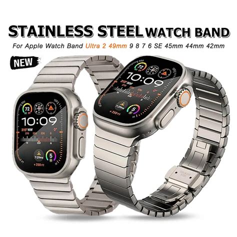 Браслет титановый из нержавеющей стали для Apple Watch Ultra 2 49 мм 9 ...
