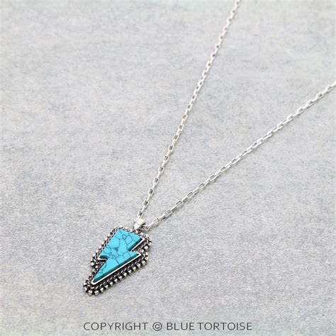 Western Hand Craft Stone Lightning Necklace – Bluetortoisewholesale