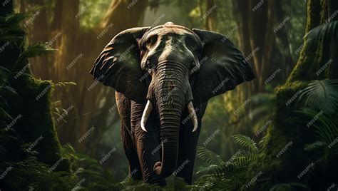 Premium Photo Elephant In The Jungle Nature Scene With Wild Elephant