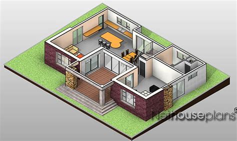 Brick House Plan Double Storey 3 Bedroom House Plan Nethouseplans