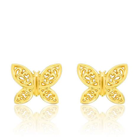 Boucles d oreilles papillon ajouré or jaune Bambins Ocarat