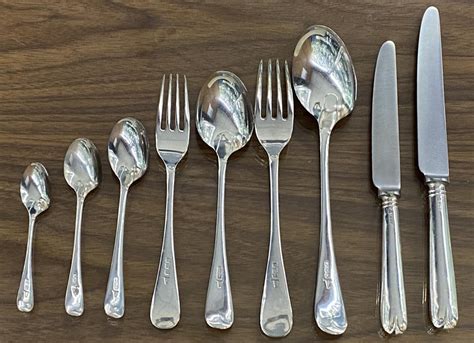 Edwardian Silver Old English Flatware Cutlery Service 1903 4 By Walker And Hall Of Sheffield In