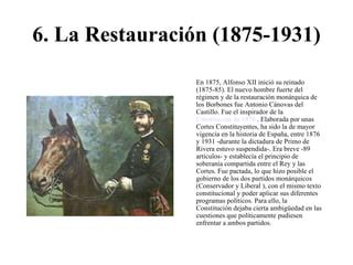 Las Constituciones En La Historia De Espa A Contempor Nea Ppt