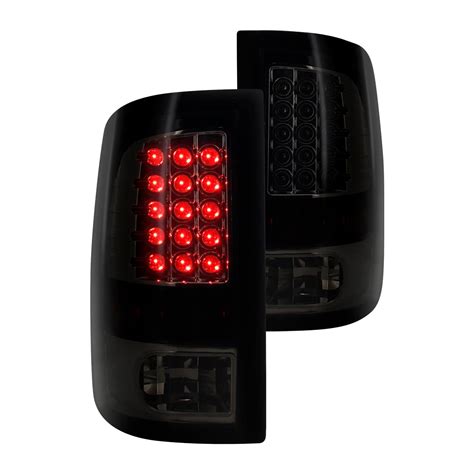 09 UP Dodge Ram Led Tail Lights Glossy Black Housing With Smoke Lens