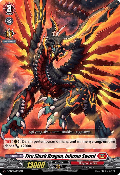 Fire Slash Dragon Inferno Sword Cardfight Vanguard