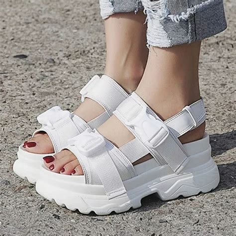 Women Platform Sandals Женские сандалии Стиль с кедами Повседневная