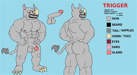 Trigger Naked Reference Sheet By Trigger The Rhino On Itaku