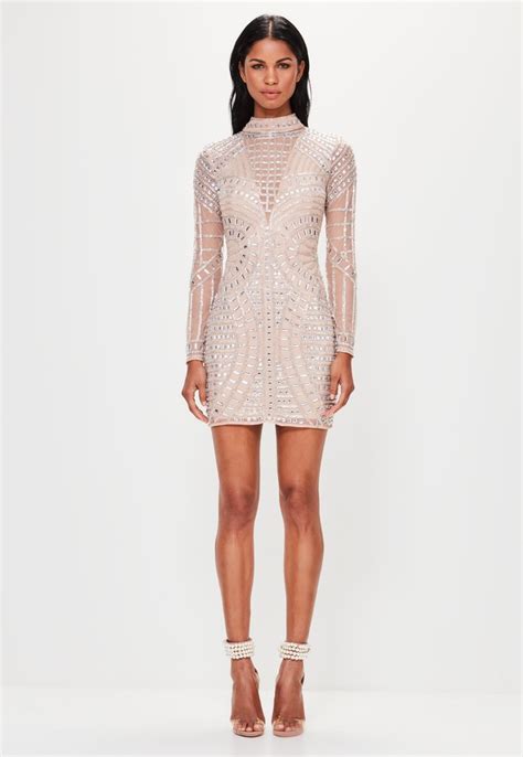 Missguided Bogato Zdobiona Sukienka Mini Oficjalne