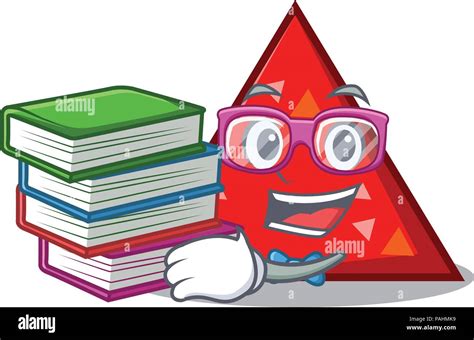 Student With Book Triangel Mascot Cartoon Style Stock Vector Image