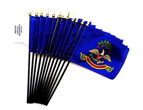 Made In Usa Box Of 12 Us State 4x6 Miniature Desk And Table Flags 12