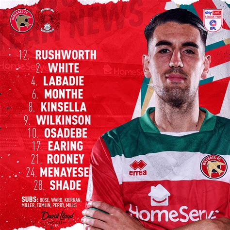 Walsall Fc Official On Twitter Here S How The Saddlers Line Up