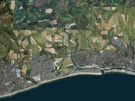 Adur England Great Britain High Res Satellite No Legend Stock