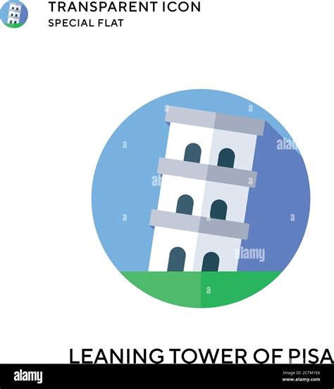 Leaning Tower Of Pisa Vector Icon Flat Style Illustration EPS 10