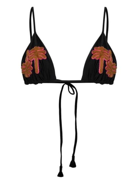 Johanna Ortiz Palm Tree Triangle Bikini Top REVERSIBLE