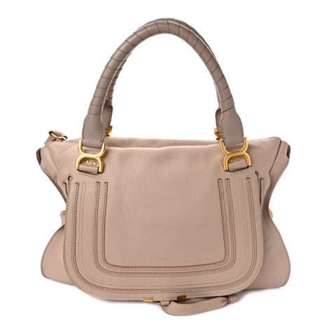 CHLOE Calfskin Large Marcie Satchel Blush Nude 1358990 FASHIONPHILE