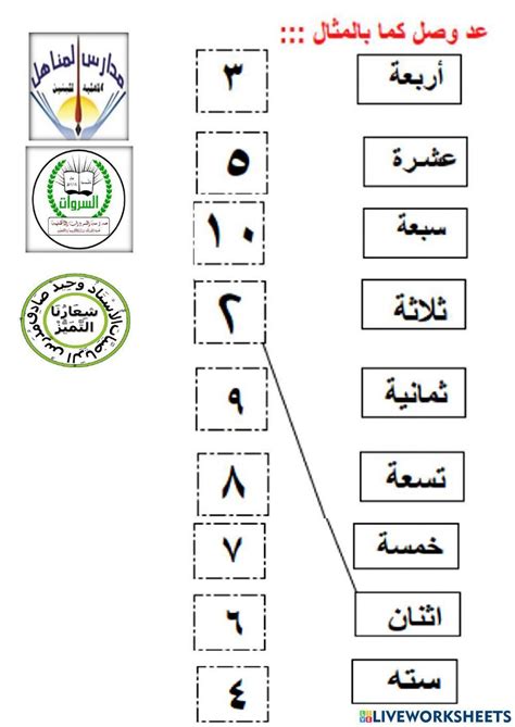 الصف الاول الاعداد Worksheet Live Worksheets