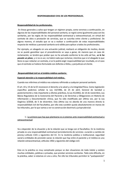 Esquema Leccion TRES PARA Seguir LA Clase RESPONSABILIDAD CIVIL DE