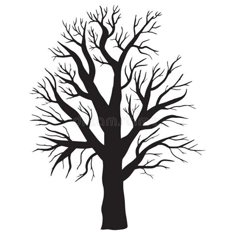 Naked Tree Silhouettes Hand Drawn Vector Illustration Stock Vector