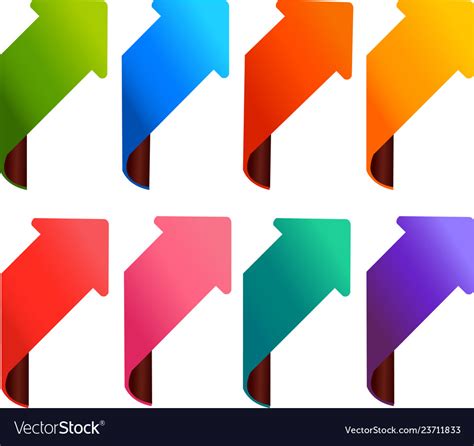 Arrow set 8 colors Royalty Free Vector Image - VectorStock