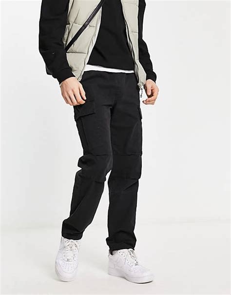 Bershka Ripstop Cargo Pants In Black Asos