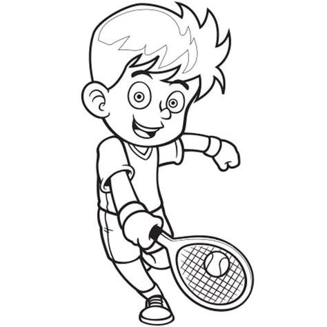 Coloriage Joueur de tennis en Ligne Gratuit à imprimer