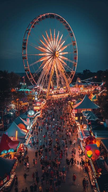 festive night fair photo fair carnival night