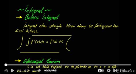 İntegral Alma Kuralları Konu Anlatımı ve Örnek Soru Çözümü Kunduz