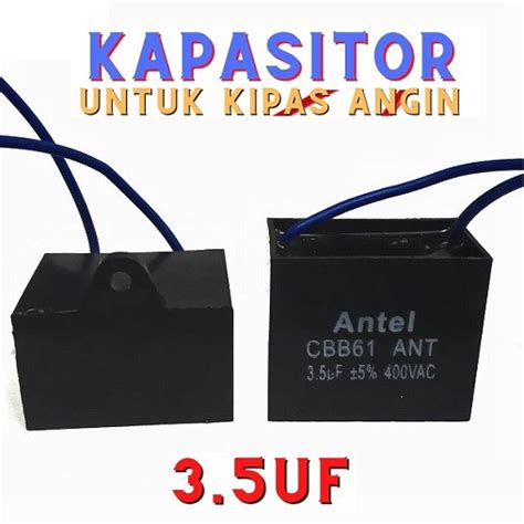 Jual Kapasitor Kipas Angin 3 5 400V AC Kotak Hitam Capacitor Kipas 3 5