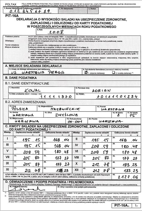Roczne Rozliczenie Rycza Tu I Karty Podatkowej Czyli Pit I Pit A