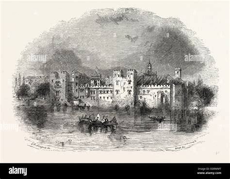 Ancient Palace Savoy London England Engraving 19th Century Britain