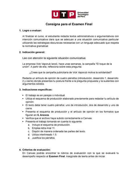 GC N04I Consigna EXFI 21C2A Consigna Para El Examen Final 1 Logro A