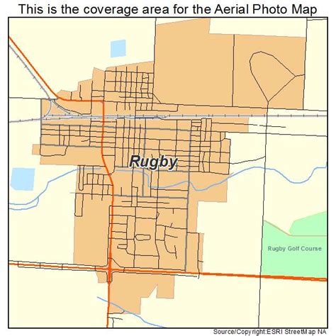 Aerial Photography Map of Rugby, ND North Dakota