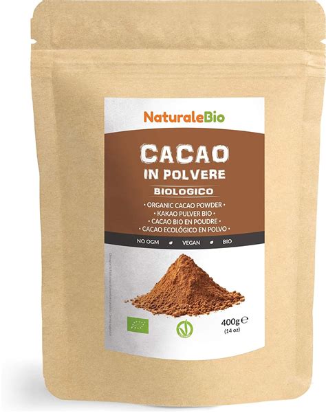 Poudre de Cacao Bio 400 g Organic Cacao Powder 100 Naturel et Pur à