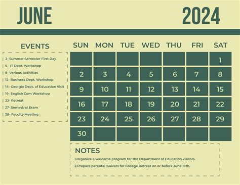 Printable June 2024 Calendar In Eps Illustrator  Word Svg