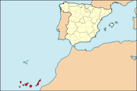 Mapa De Espa A Incluso Las Islas Canarias En Su Relaci N A La