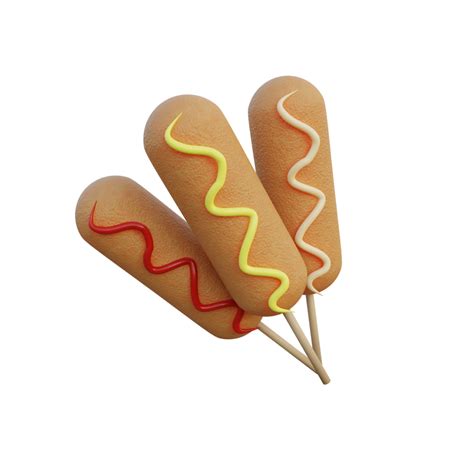 3d Food Icons Corn Dog 9350774 Png