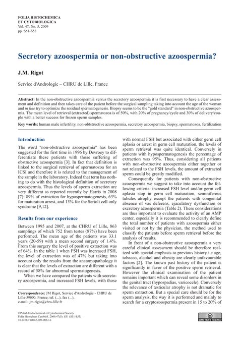 (PDF) Secretory azoospermia or non-obstructive azoospermia?