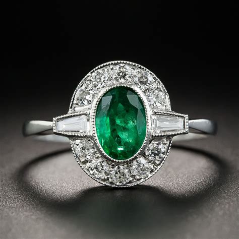 Vintage Style Emerald and Diamond Ring