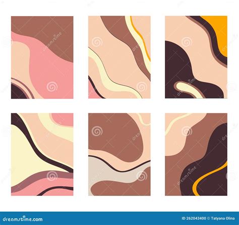 Abstract Modern Templates With Nude Neutral Tones Stock Vector Illustration Of Draw Acrylic