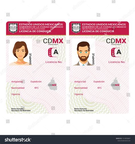 Template Of Driver License Plastic Card For Royalty Free Stock Photo