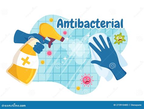 Ilustración Antibacteriana Con Lavado De Manos Virus Infección Y