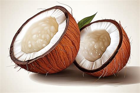 Premium Vector Coconuts Isolated On White Background